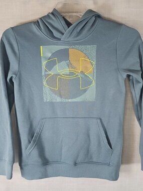 Boys Under Armour Long Sleeve Vertix Jasper Blue Hoodie-Size: Youth Medium